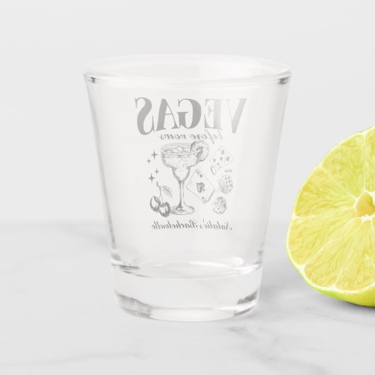 Custom Las Vegas Junggeselinnen-Abschied Personali Schnapsglas (Rückseite)
