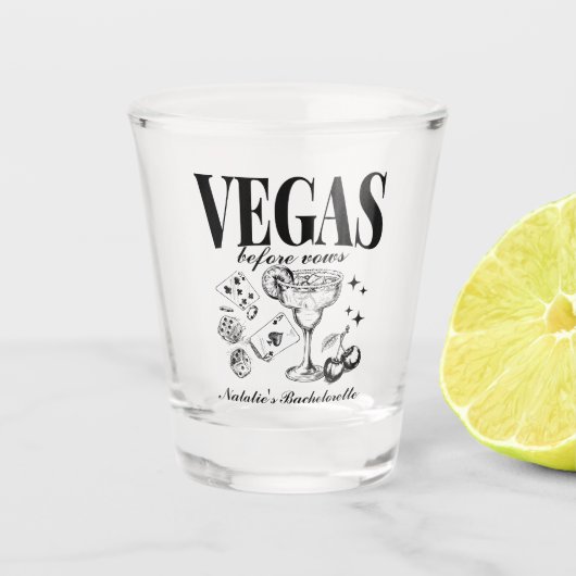 Custom Las Vegas Junggeselinnen-Abschied Personali Schnapsglas (Vorderseite)