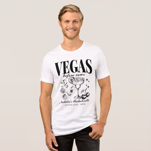 Custom Las Vegas Junggeselinnen-Abschied Personali Tri-Blend Shirt (Vorderseite voll)