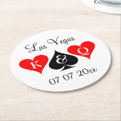 Custom Las Vegas Poker Hochzeitsfeier Untersetzer  (Angewinkelt)