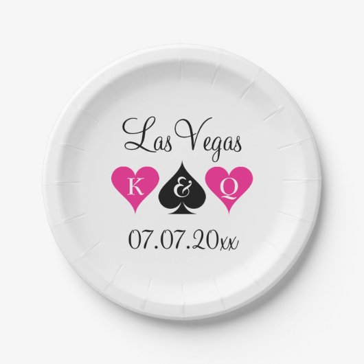 Custom Las Vegas Poker Thema Hochzeitsfeier Teller (Vorderseite)