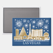 Custom Las Vegas Strip Skyline Minimalist Golden Magnet (Vorderseite/Rückseite)
