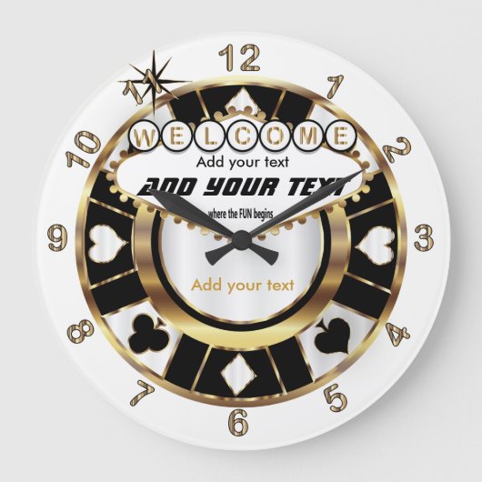 Custom - Las Vegas Style - Man Cave Große Wanduhr (Vorderseite)