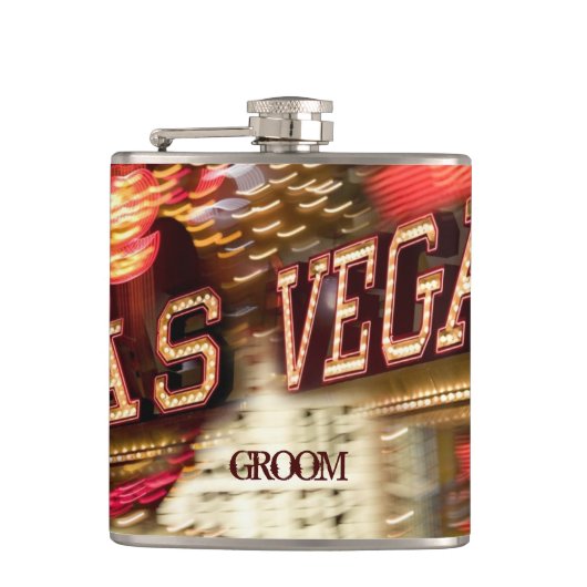 Custom Las Vegas Wedding Liquor Hip Flask Flachmann (Vorderseite)