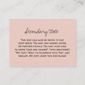 Custom, Lässig DIY Versatile Blush Wedding Begleitkarte (Rückseite)