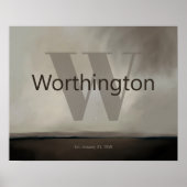 Custom Last Name Print Moody Gift for Couple Est  Poster (Vorne)