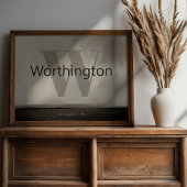 Custom Last Name Print Moody Gift for Couple Est  Poster