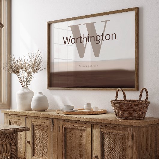 Custom Last Name Print Sign Gift for New Homeowner Poster