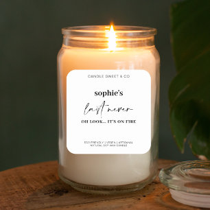 Custom Last Nerve Candle Funny Candle Quadratischer Aufkleber