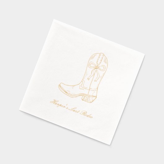 Custom Last Rodeo Coquette Bow Gold Fossil Napkins Servietten Mit Folie (Links)