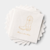 Custom Last Rodeo Coquette Bow Gold Fossil Napkins Servietten Mit Folie (Insitu (Gestapelt))