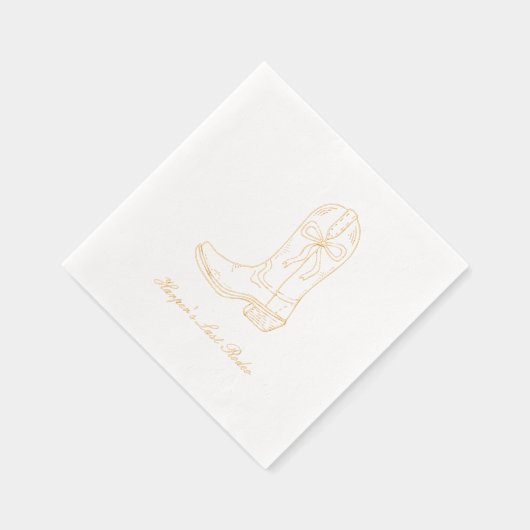 Custom Last Rodeo Coquette Bow Gold Fossil Napkins Servietten Mit Folie (Rechts)