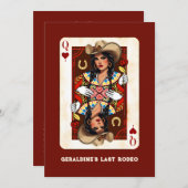 Custom Last Rodeo Midwest Queen of Hearts Card Einladung (Vorne/Hinten)