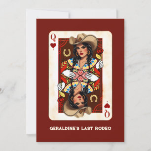 Custom Last Rodeo Midwest Queen of Hearts Card Einladung