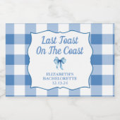 Custom Last Toast on Coast Bachelorette Mini Schaumweinetikett (Einzelnes Label)