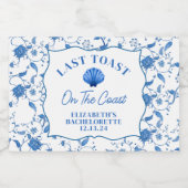 Custom Last Toast on Coast Bachelorette Mini Schaumweinetikett (Einzelnes Label)