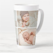 Custom Latte Mug with Four-Photo Collage Milchtasse (Rechte Ecke)