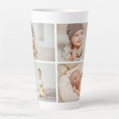 Custom Latte Mug with Four-Photo Collage Milchtasse (Vorderseite)