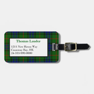 Custom Lauder Clan Tartan Kariert Luggage Tag Gepäckanhänger