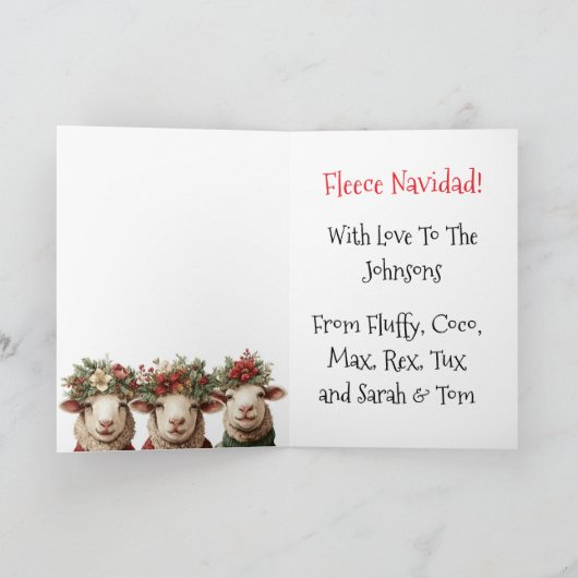 Custom Laughep Weihnachten Ugly Sweater Karte (Innenseite)