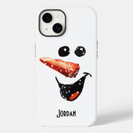 Custom Laughing Snowman Face Case-Mate iPhone 14 Hülle