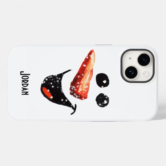 Custom Laughing Snowman Face Case-Mate iPhone Hülle (Rückseite (Horizontal))