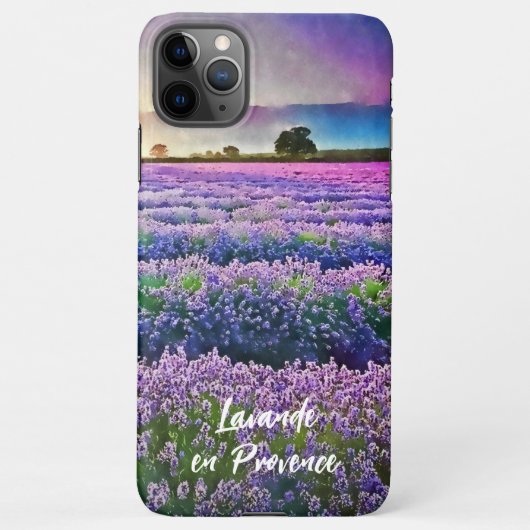Custom Lavande Provence France Sunset Wasserfarbe iPhone Hülle (Rückseite)