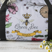 Custom Lavendel, Black & Gold Queen Bee & Crown Duffle Bag