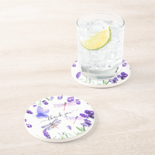 Custom Lavendel Dragonfly Shabby Chic Boho Style Getränkeuntersetzer