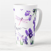 Custom Lavendel Dragonfly Shabby Chic Boho Style Milchtasse (Rechte Ecke)