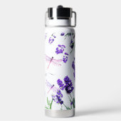 Custom Lavendel Dragonfly Shabby Chic Boho Style Trinkflasche (Hinten)
