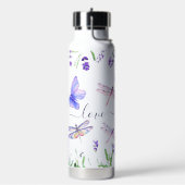 Custom Lavendel Dragonfly Shabby Chic Boho Style Trinkflasche (Links)