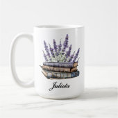Custom Lavendel Floral Book Tasse, Buchgeschenk Kaffeetasse (Links)
