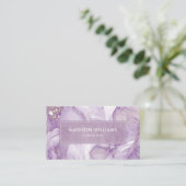 Custom Lavendel Lila White Glitzer Beruflich Visitenkarte (Stehend Vorderseite)