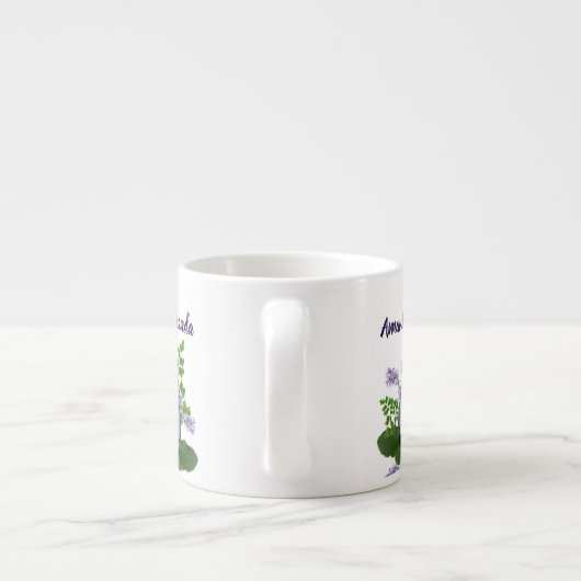 Custom Lavendel Pansy Blume Espresso Cup Espressotasse (Rückseite)