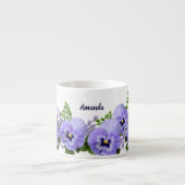 Custom Lavendel Pansy Blume Espresso Cup Espressotasse (Vorderseite)