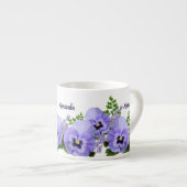 Custom Lavendel Pansy Blume Espresso Cup Espressotasse (Vorderseite Rechts)