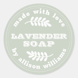 Custom Lavendel Soap Pastel Green Runder Aufkleber