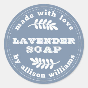 Custom Lavendel Soap Vintag Blue Runder Aufkleber