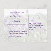 Custom Lavender Bohemisch Wedding RSVP Postkarten (Rückseite)