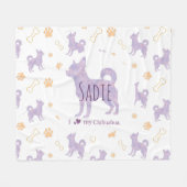 Custom lavender chihuahua Silhouette blanket Fleecedecke (Vorderseite (Horizontal))