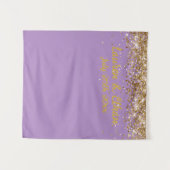 Custom Lavender & Gold Glitter Wedding Photo Booth Wandteppich (Vorderseite (Horizontal))