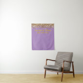 Custom Lavender & Gold Glitter Wedding Photo Booth Wandteppich (Beispiel)