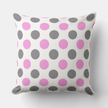 Custom Lavender Gray Large Polka Dot Pillow