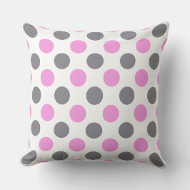 Custom Lavender Gray Large Polka Dot Pillow Kissen