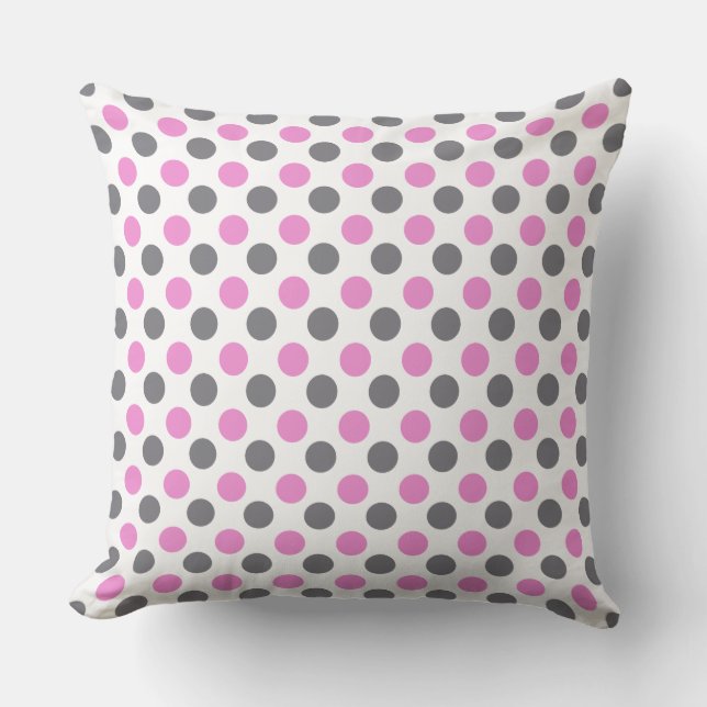Custom Lavender Gray Polka Dot - Medium Dot Pillow Kissen (Vorderseite)