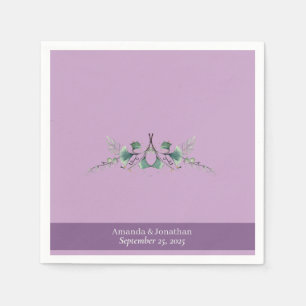 Custom Lavender Greenerity Wedding Napkins Serviette