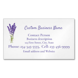 Custom Lavender lila mauve Garden Blume Magnetische Visitenkarte