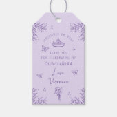 Custom Lavender Lilac Quinceañera Bevorzugung Geschenkanhänger (Vorderseite)