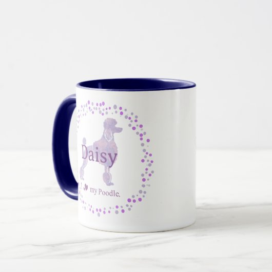 Custom Lavender Poodle Mug Photo Personalized Tasse (Vorderseite Links)